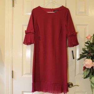 Glamour Red Dress Berry Red with 3/4 sleeves Size 10 NWT